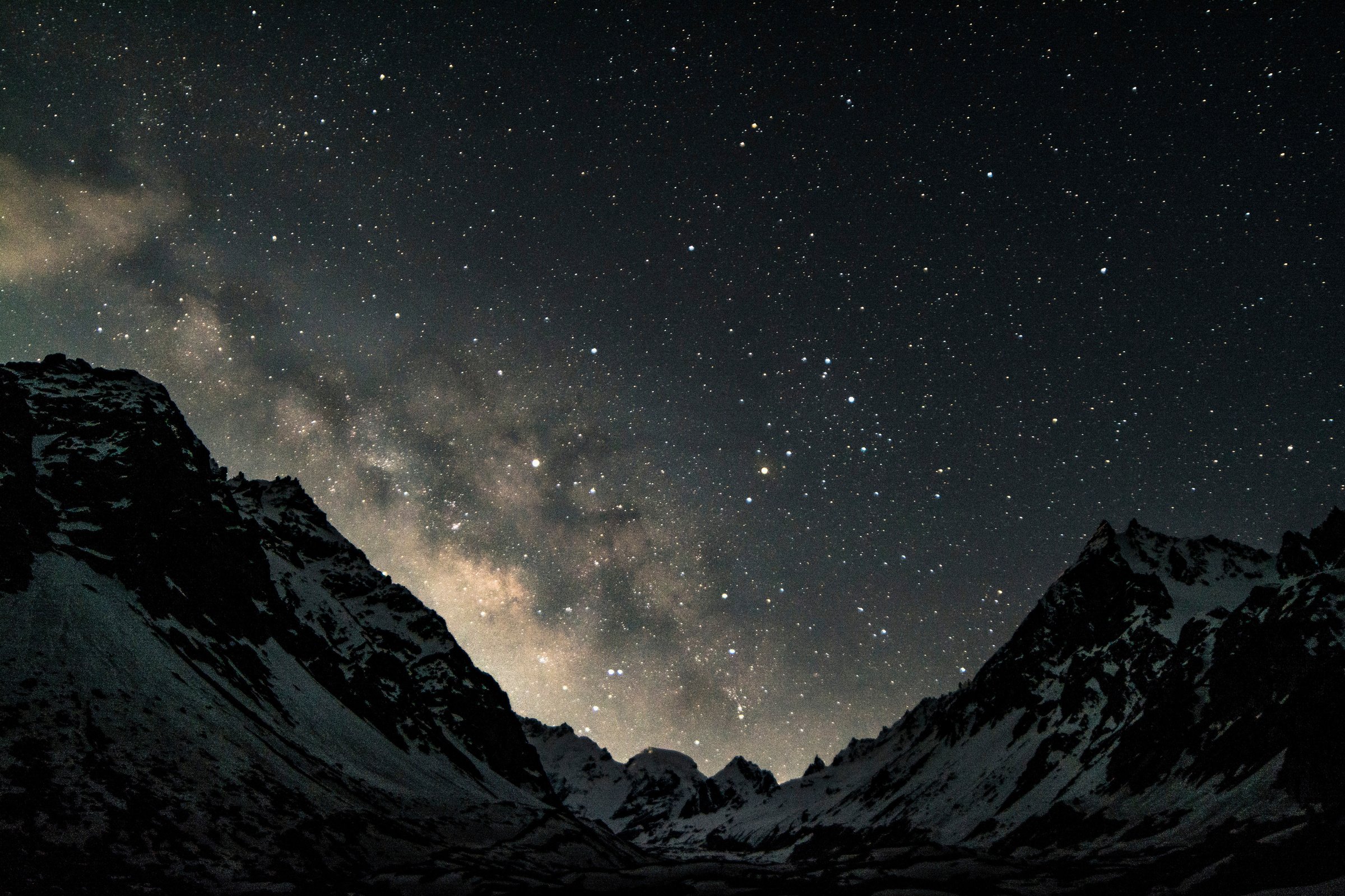 Mountain Under Starry Sky